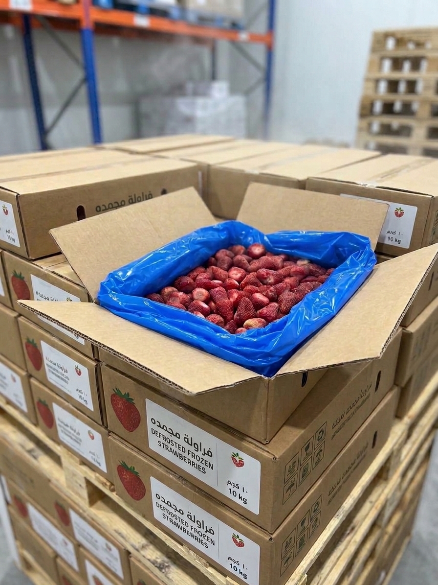Frozen strawberry carton
