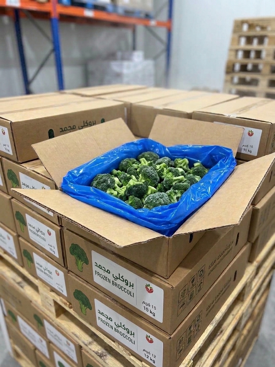 Frozen broccoli carton